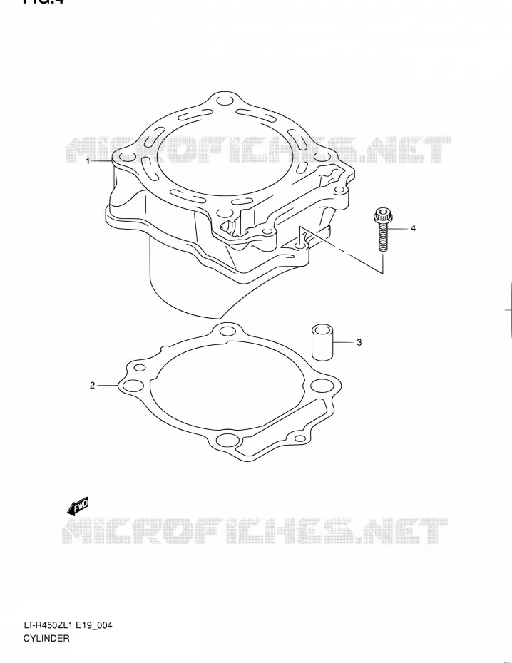 CYLINDRE Suzuki QUAD 450 QUADRACER 2011  LT-R450 L1/LT-R450Z L1 (E19)