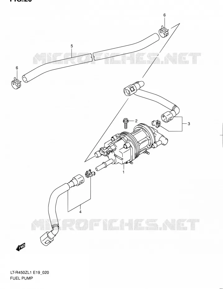 POMPE A ESSENCE (LT-R450ZL1 E19) Suzuki QUAD 450 QUADRACER 2011  LT-R450 L1/LT-R450Z L1 (E19)
