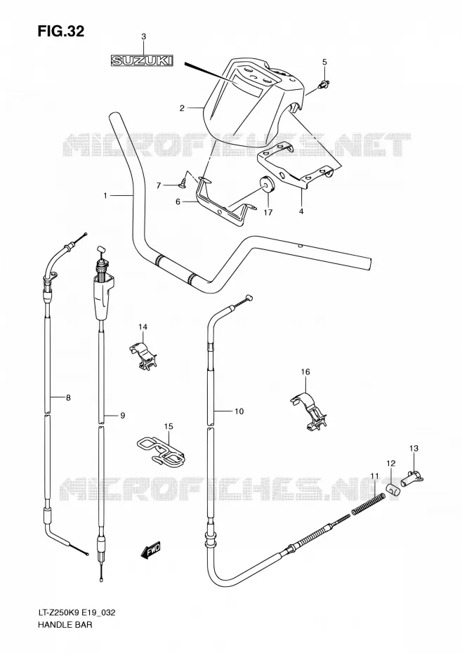 GUIDON Suzuki QUAD 250 QUADSPORT 2010  LT-Z250 L0/LT-Z250Z L0 (E19)