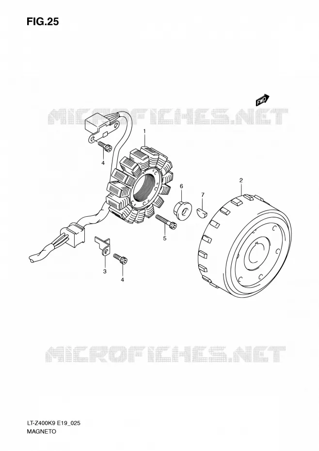 ALLUMAGE ROTOR - STATOR Suzuki QUAD 400 QUADSPORT 2010  LT-Z400 L0/LT-Z400Z L0 (E19)