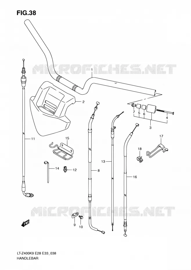 GUIDON Suzuki QUAD 400 QUADSPORT 2010  LT-Z400 L0/LT-Z400Z L0 (E28,E33)