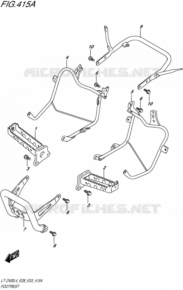 REPOSE PIED Suzuki QUAD 400 QUADSPORT 2014  LT-Z400 L4 (E03,E28,E33)