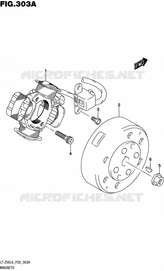 ALLUMAGE ROTOR - STATOR Suzuki QUAD 50 QUADSPORT 2016  LT-Z50 L6 (P03,P28,P33)
