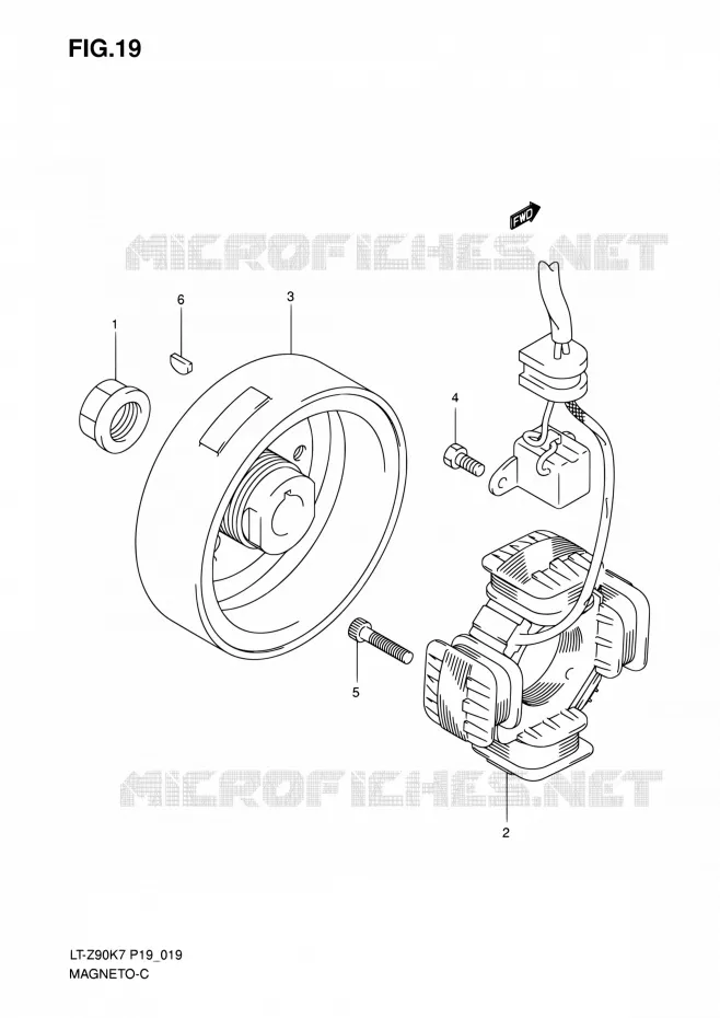 ALLUMAGE ROTOR - STATOR Suzuki QUAD 90 QUADSPORT 2012  LT-Z90 L0/LT-Z90Z L0 (P19)