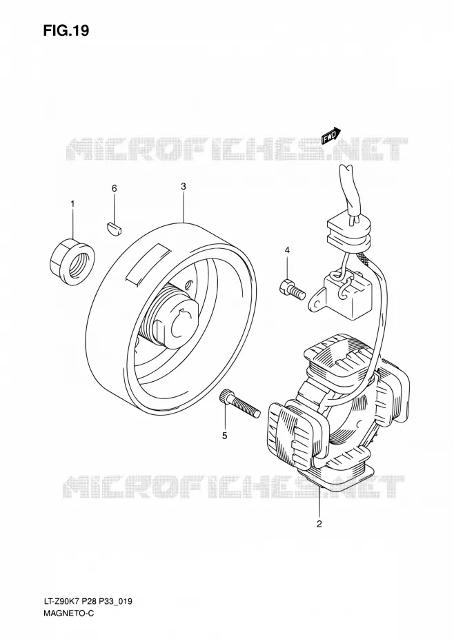 ALLUMAGE ROTOR - STATOR Suzuki QUAD 90 QUADSPORT 2010  LT-Z90 L0/LT-Z90Z L0 (P28,P33)