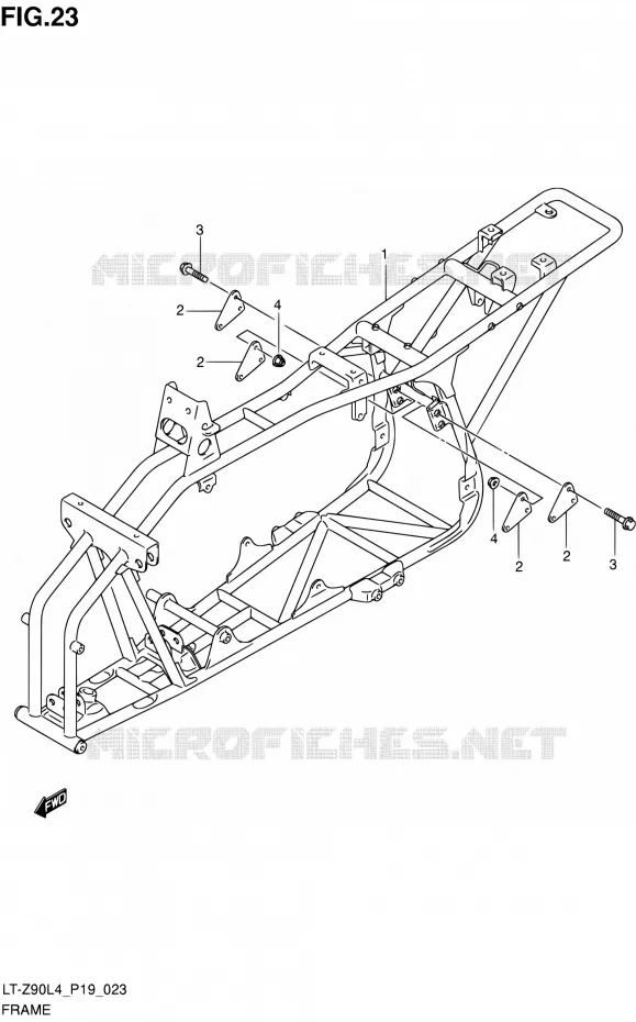 CADRE Suzuki QUAD 90 QUADSPORT 2014  LT-Z90 L4 (P19)