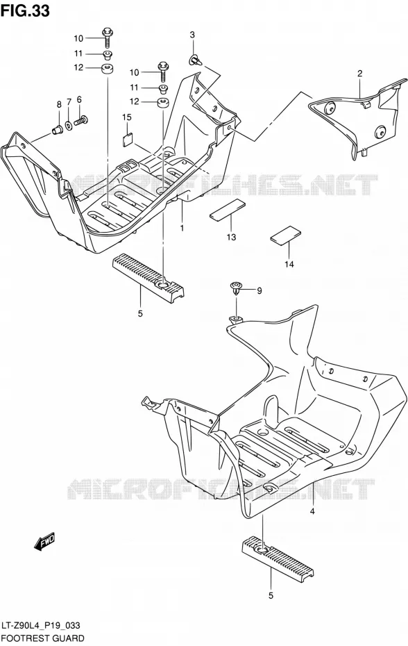 PROTEGE JAMBES Suzuki QUAD 90 QUADSPORT 2014  LT-Z90 L4 (P19)