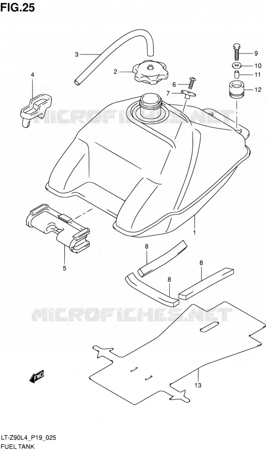 RESERVOIR D'ESSENCE Suzuki QUAD 90 QUADSPORT 2014  LT-Z90 L4 (P19)