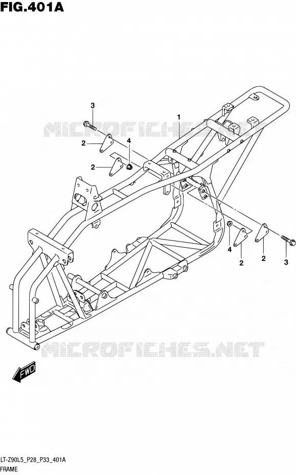 CADRE Suzuki QUAD 90 QUADSPORT 2015  LT-Z90 L5 (P03,P28,P33)