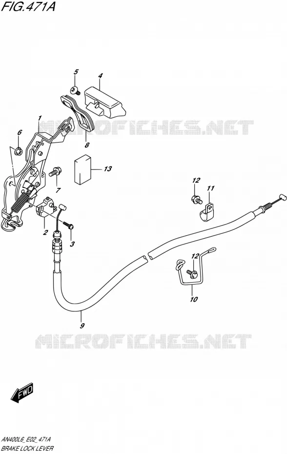 FREIN DE PARKING Suzuki SCOOTER 400 BURGMAN 2016  AN400A L6 (E02)