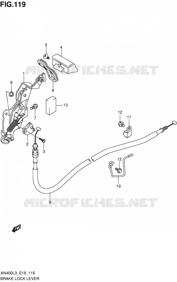 FREIN DE PARKING Suzuki SCOOTER 400 BURGMAN 2013  AN400 L3 (E19)