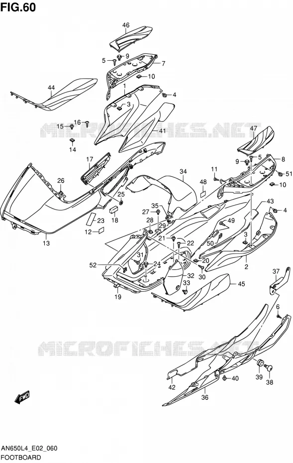 REPOSE PIEDS Suzuki SCOOTER 650 BURGMAN 2014  AN650 L4 (E02,E19)