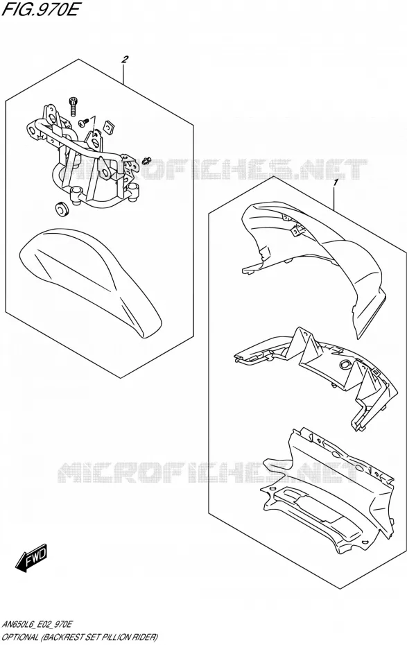 OPTIONS (BACKREST SET PILLION RIDER) (AN650L6 E19) Suzuki SCOOTER 650 BURGMAN 2016  AN650 L6 (E19)