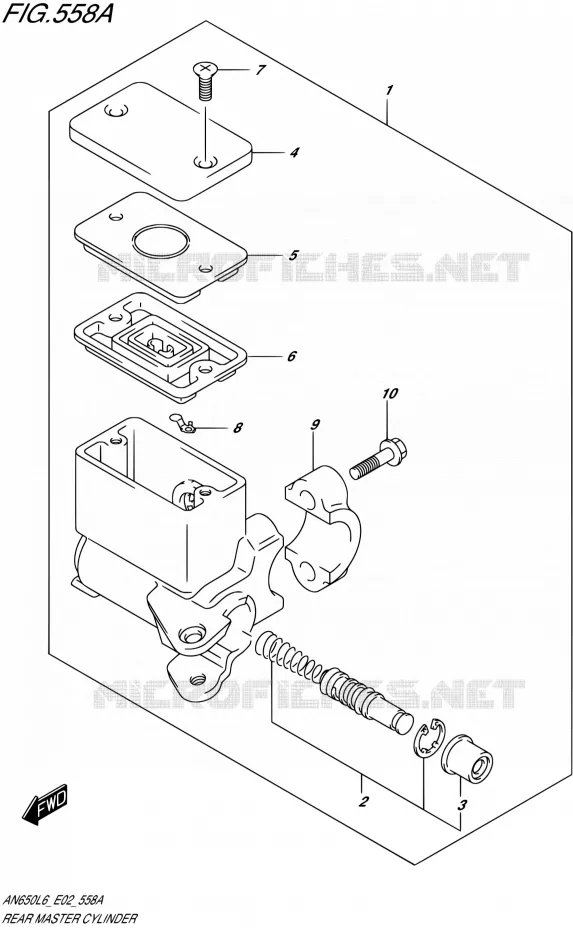 MAITRE CYLINDRE ARRIERE Suzuki SCOOTER 650 BURGMAN 2016  AN650Z L6 (E02)