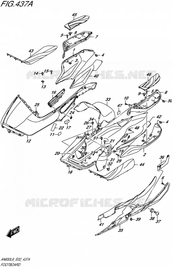REPOSE PIEDS Suzuki SCOOTER 650 BURGMAN 2016  AN650Z L6 (E02)