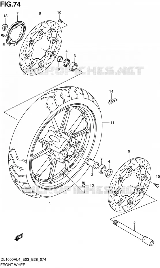 ROUE AVANT Suzuki MOTO 1000 V-STROM 2014  DL1000A L4 (E03,E28,E33)