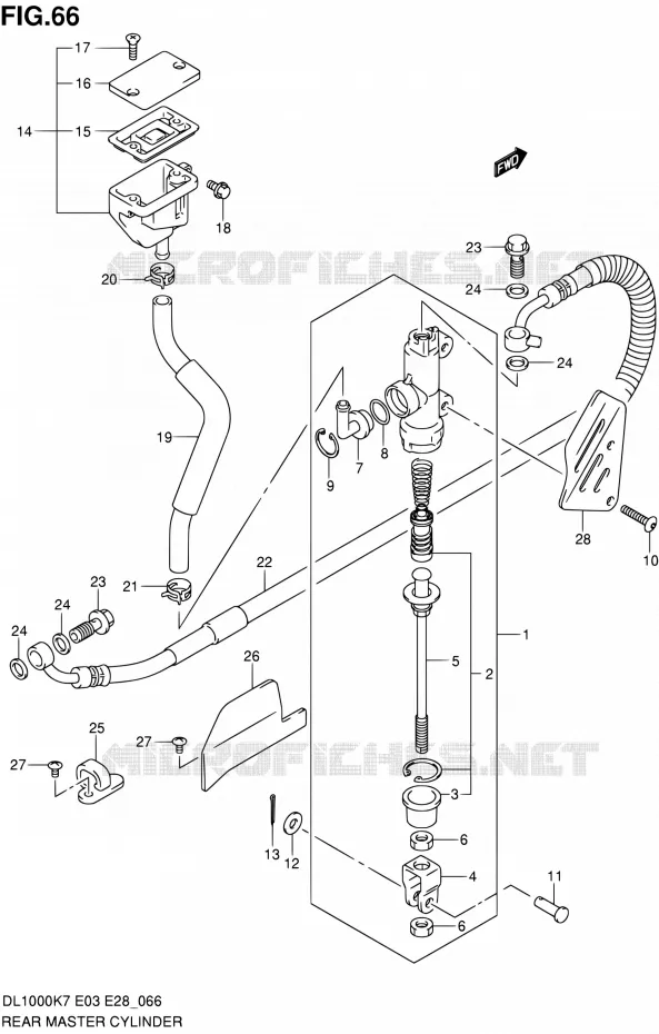 MAITRE CYLINDRE ARRIERE Suzuki MOTO 1000 V-STROM 2010  DL1000 L0 (E03,E28,E33)