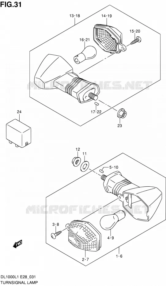 CLIGNOTANTS Suzuki MOTO 1000 V-STROM 2011  DL1000 L1 (E03,E28,E33)
