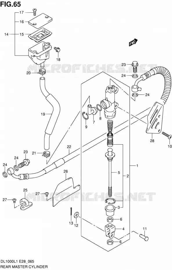 MAITRE CYLINDRE ARRIERE Suzuki MOTO 1000 V-STROM 2011  DL1000 L1 (E03,E28,E33)