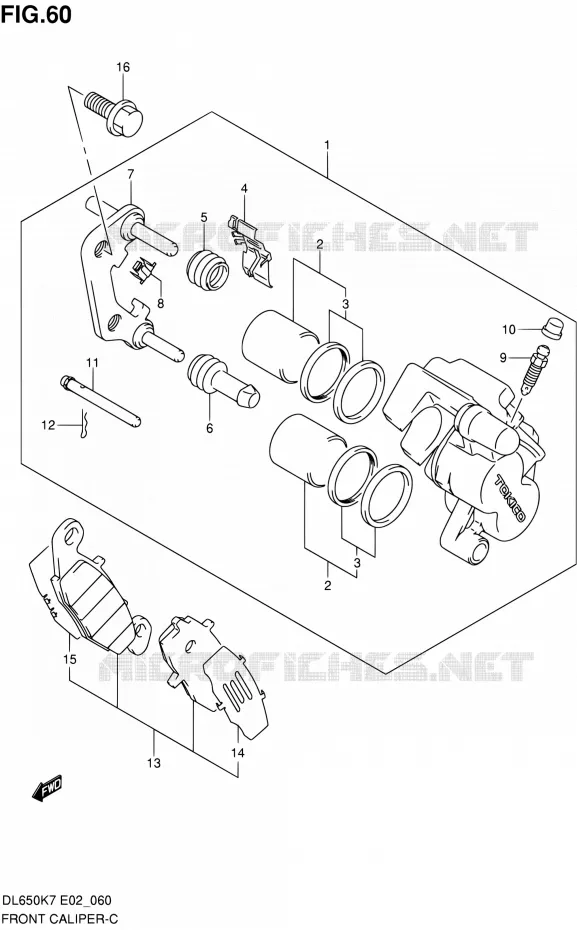ETRIER DE FREIN AVANT Suzuki MOTO 650 V-STROM 2010  DL650A L0 (E02,E19,E24)