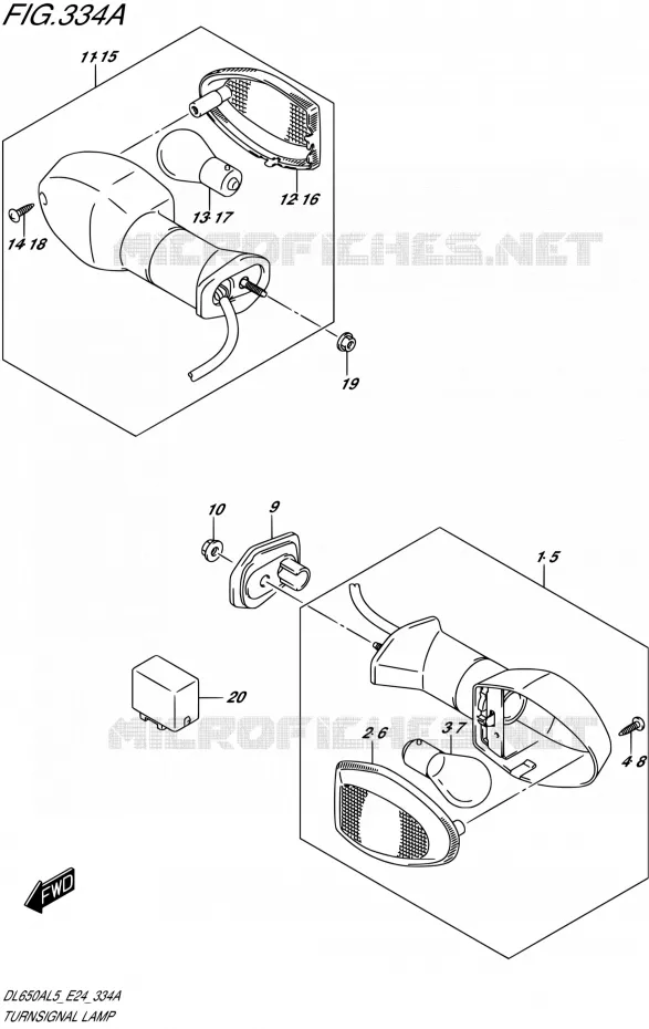 CLIGNOTANTS Suzuki MOTO 650 V-STROM 2015  DL650AUE L5 (E24)