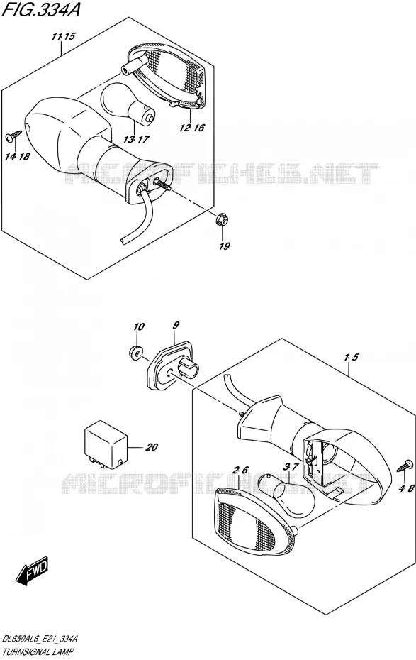 CLIGNOTANTS Suzuki MOTO 650 V-STROM 2016  DL650AUE L6 (E21)
