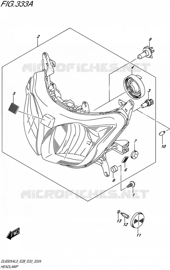 PHARE Suzuki MOTO 650 V-STROM 2015  DL650XA L5 (E03,E28,E33)