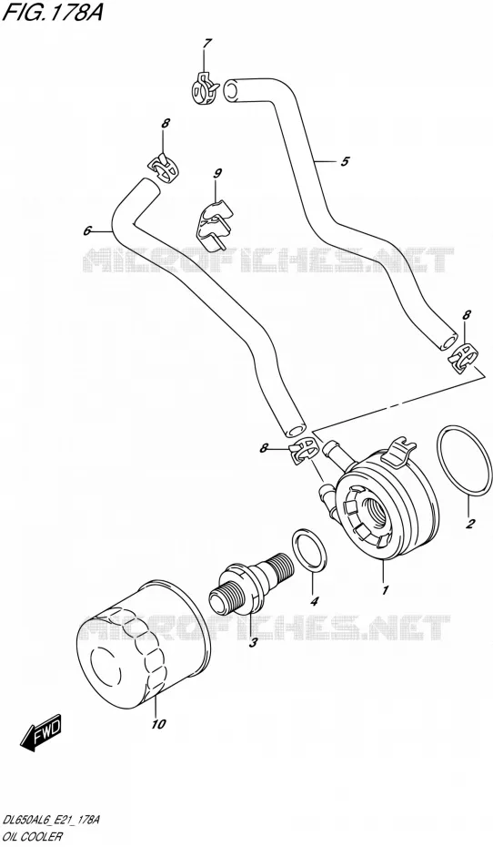 RADIATEUR D'HUILE Suzuki MOTO 650 V-STROM 2016  DL650XA L6 (E21)