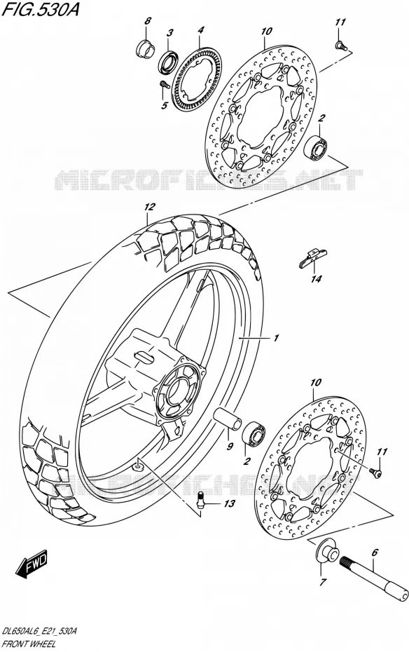 ROUE AVANT (DL650AL6 E21) Suzuki MOTO 650 V-STROM 2016  DL650XA L6 (E21)