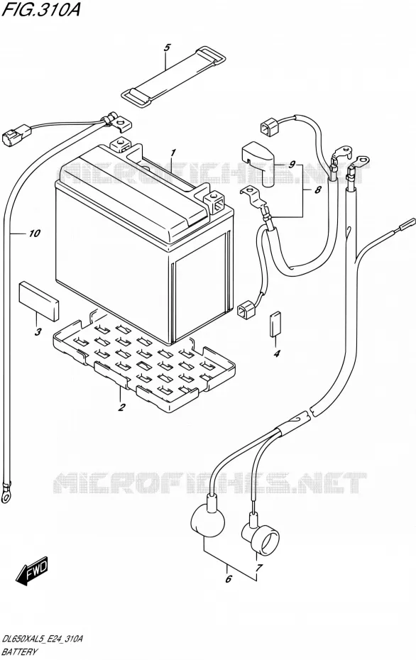 BATTERIE Suzuki MOTO 650 V-STROM 2015  DL650XAUE L5 (E24)