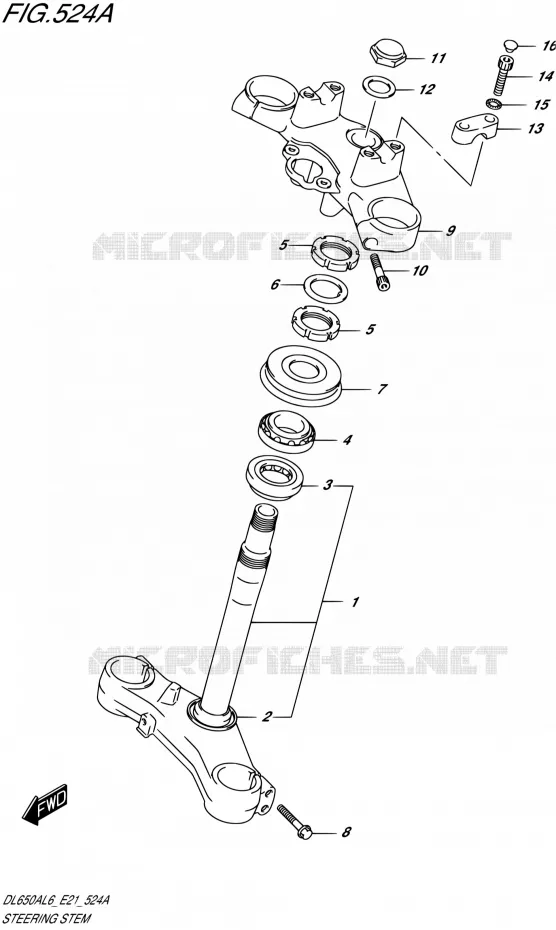 COLONNE DE DIRECTION Suzuki MOTO 650 V-STROM 2016  DL650XAUE L6 (E21)