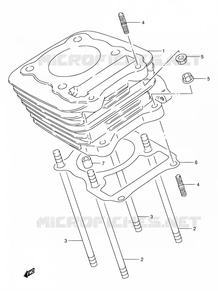 CYLINDRE Suzuki MOTO 200 DR 2003  DR200SE K3 (E06,E24)