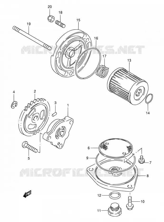 POMPE A HUILE Suzuki MOTO 200 DR 2003  DR200SE K3 (E06,E24)