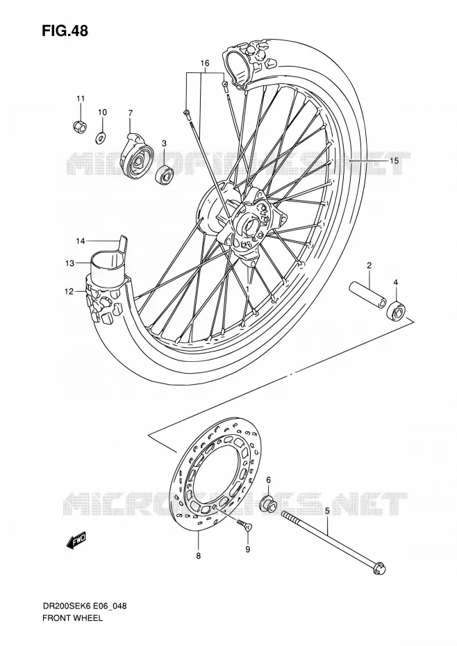 ROUE AVANT Suzuki MOTO 200 DR 2010  DR200SE L0 (E06,E24)