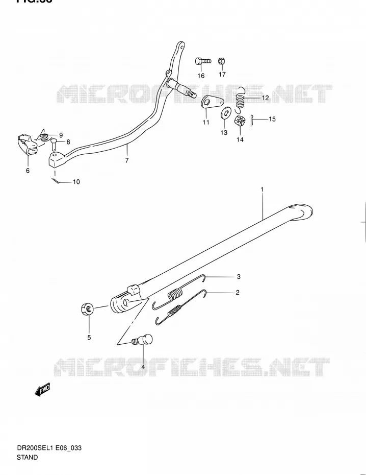 BEQUILLE (DR200SEL1 E06) Suzuki MOTO 200 DR 2011  DR200SE L1 (E06,E24)