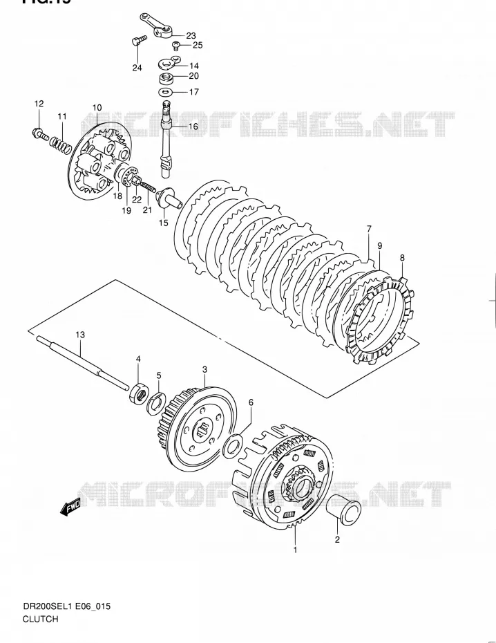 EMBRAYAGE Suzuki MOTO 200 DR 2011  DR200SE L1 (E06,E24)