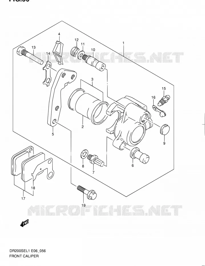 ETRIER DE FREIN AVANT Suzuki MOTO 200 DR 2011  DR200SE L1 (E06,E24)