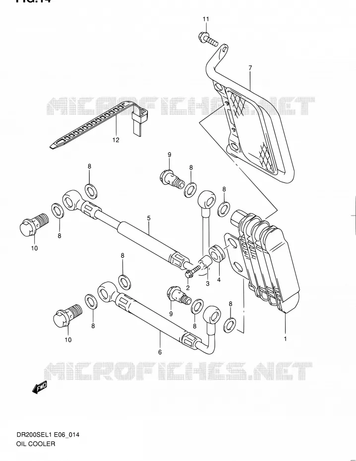 RADIATEUR D'HUILE Suzuki MOTO 200 DR 2011  DR200SE L1 (E06,E24)