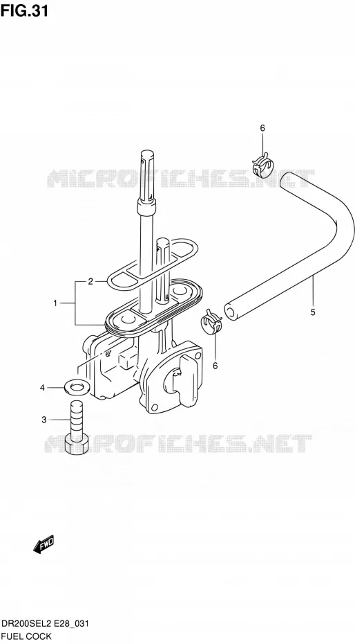 ROBINET D'ESSENCE Suzuki MOTO 200 DR 2012  DR200SE L2 (E03,E28,E33)