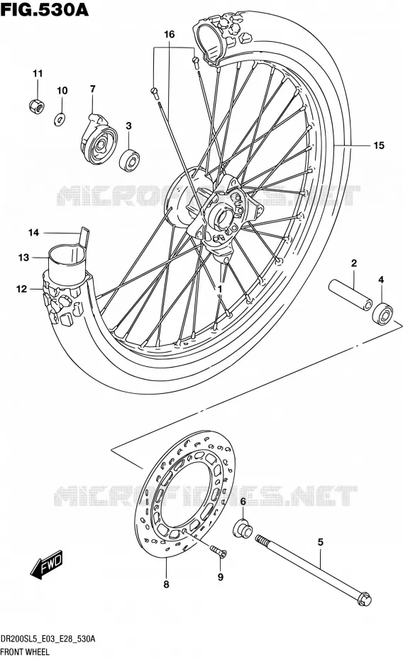 ROUE AVANT Suzuki MOTO 200 DR 2015  DR200S L5 (E03,E28,E33)