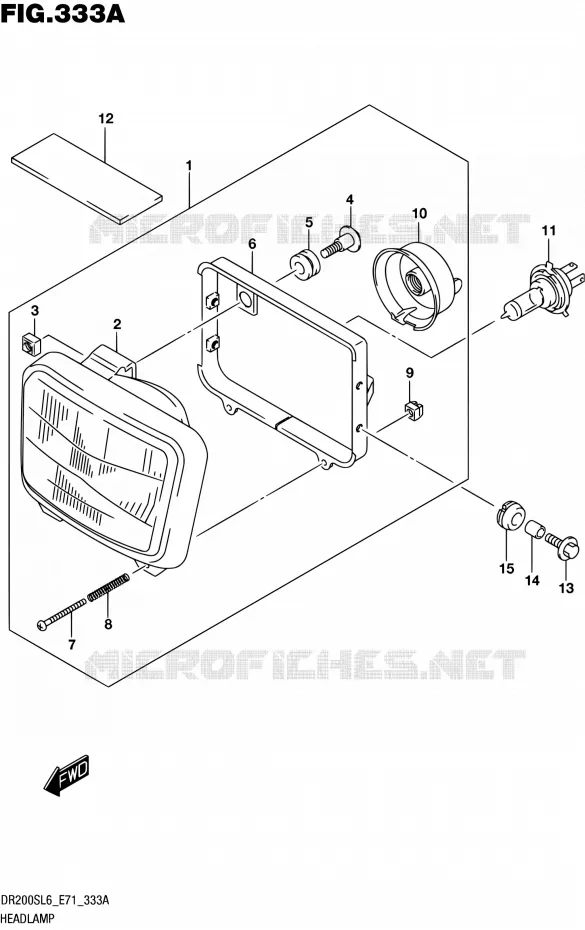 PHARE Suzuki MOTO 200 DR 2016  DR200S L6 (E71)