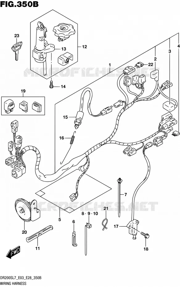 FAISCEAU ELECTRIQUE (DR200SL7 E28) Suzuki MOTO 200 DR 2017  DR200S L7 (E03,E28,E33)