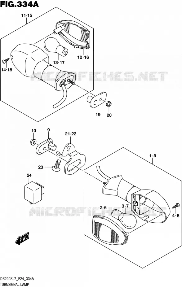 CLIGNOTANTS Suzuki MOTO 200 DR 2017  DR200S L7 (E24)