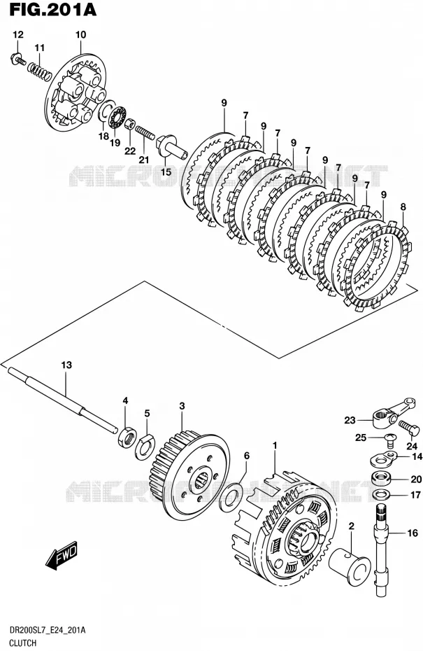 EMBRAYAGE Suzuki MOTO 200 DR 2017  DR200S L7 (E24)