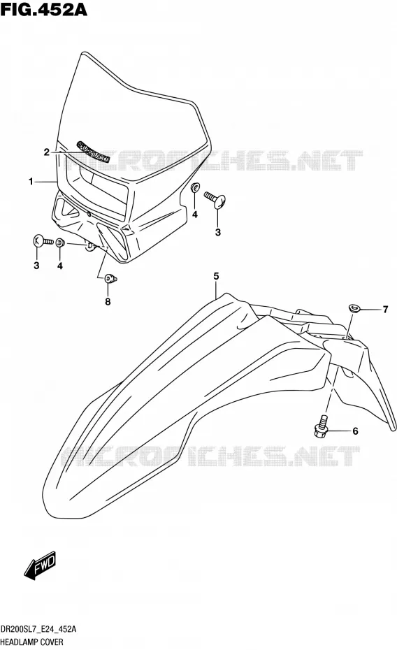 SUPPORT - CARENAGES DE PHARE Suzuki MOTO 200 DR 2017  DR200S L7 (E24)