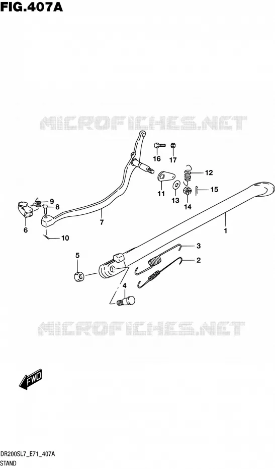 BEQUILLE Suzuki MOTO 200 DR 2017  DR200S L7 (E71)
