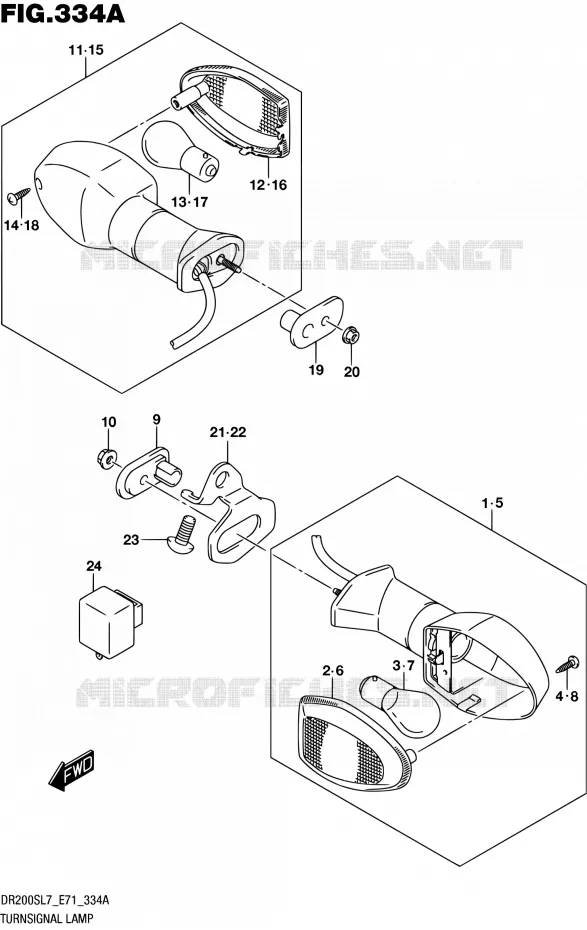 CLIGNOTANTS Suzuki MOTO 200 DR 2017  DR200S L7 (E71)