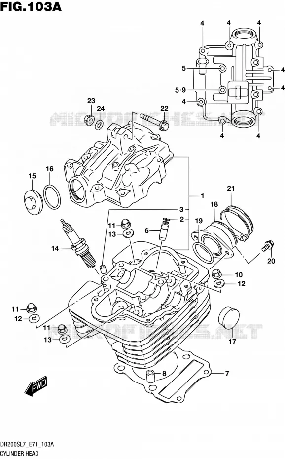 CULASSE Suzuki MOTO 200 DR 2017  DR200S L7 (E71)