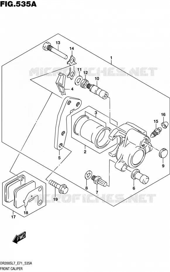 ETRIER DE FREIN AVANT Suzuki MOTO 200 DR 2017  DR200S L7 (E71)