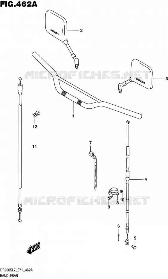 GUIDON Suzuki MOTO 200 DR 2017  DR200S L7 (E71)